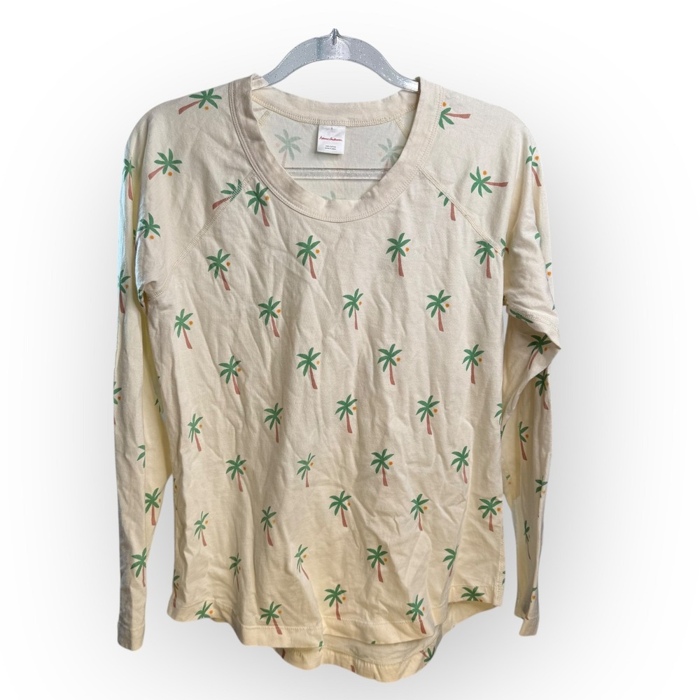 Hanna Andersson Palm Tree Print Long Sleeve Top Cotton PJ Size S